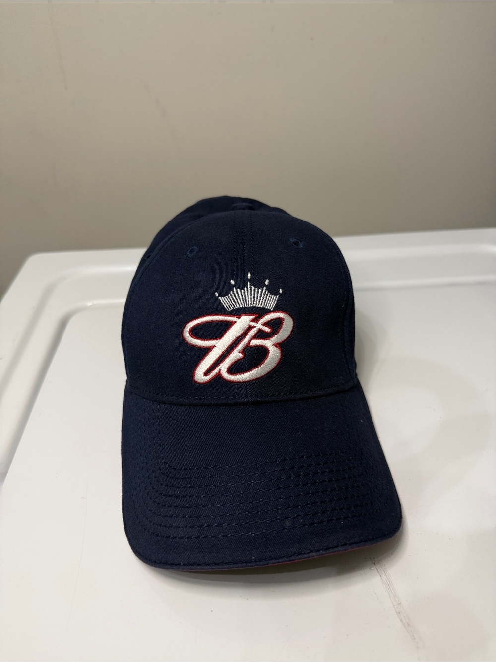 🥳 5 for $25 BUNDLE Navy Men's Baseball Cap with Crowned 'B' Budweiser Embroidery